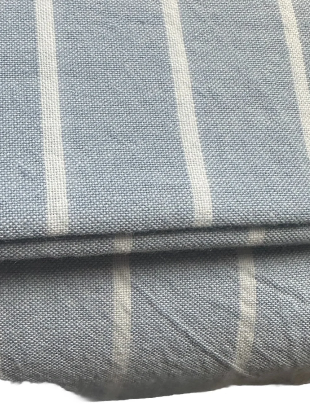 TWIN SIZE 100% Cotton Duvet Cover 2Pc Set Wide Stripes CORNFLOWER BLUE & WHITE